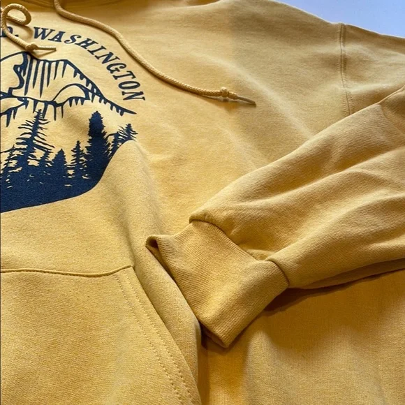 Jerzees Mountains, Raymond, Washington Hooded Sweatshirt, Goldenrod, Size XL - Picture 5 of 9
